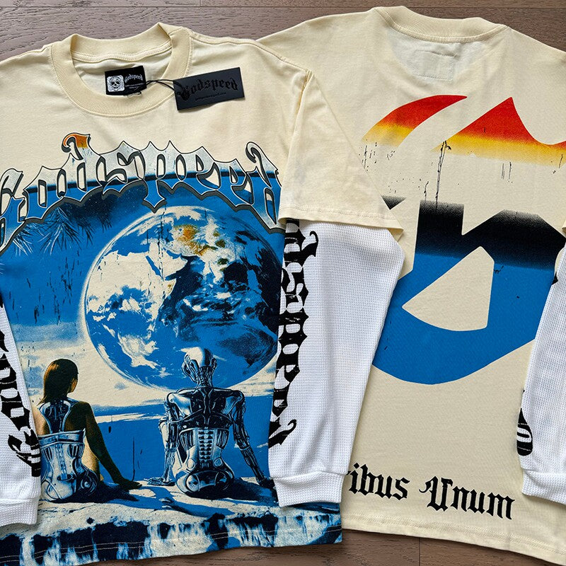 GODSPEED Vintage Washed Layered Graphic Long Sleeve Tee