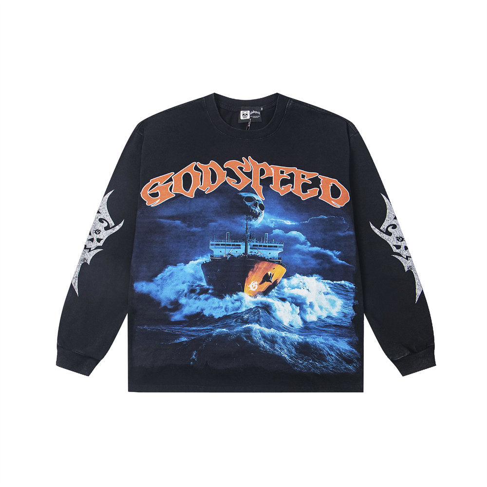 Godspeed Sea Sick L/S Tee Black