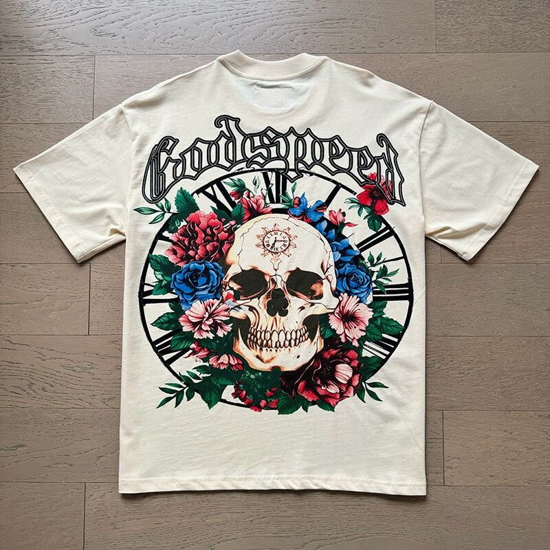 GODSPEED Vintage Biker Rock Graphic Loose Cotton Tee
