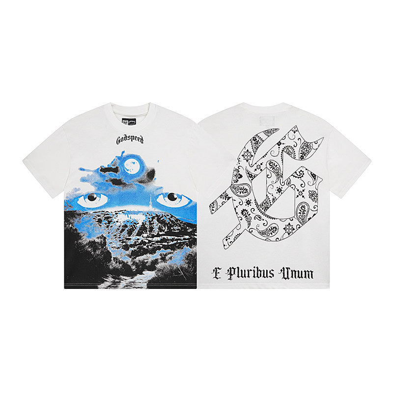 GODSPEED Vintage Skull Rider Loose Cotton Graphic Tee