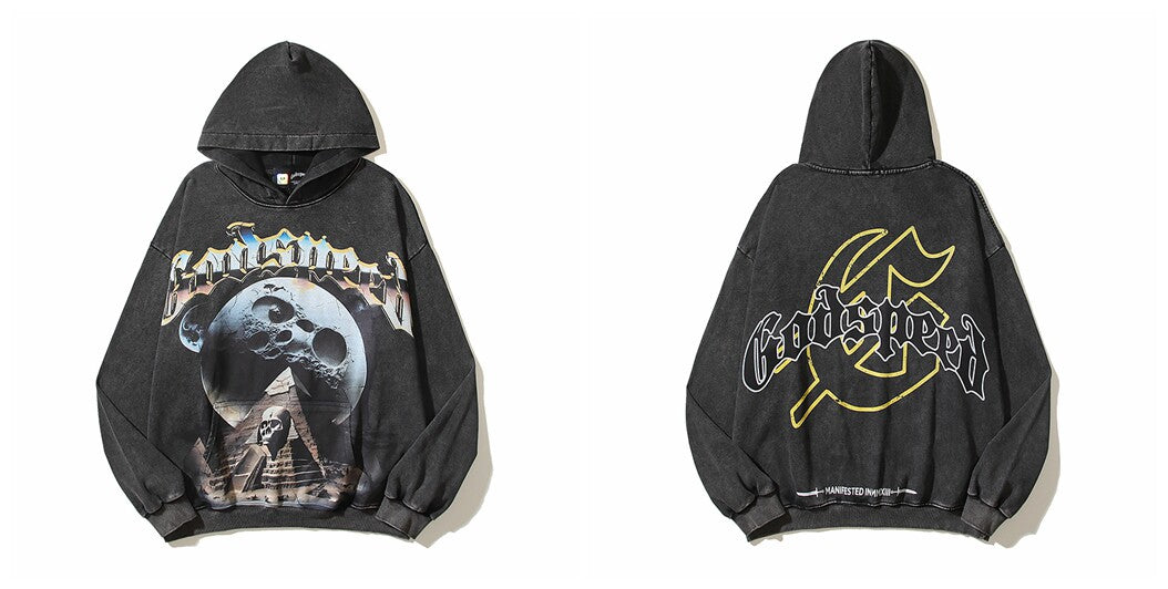 Godspeed Hip Hop Vintage High Street Printed Hoodie