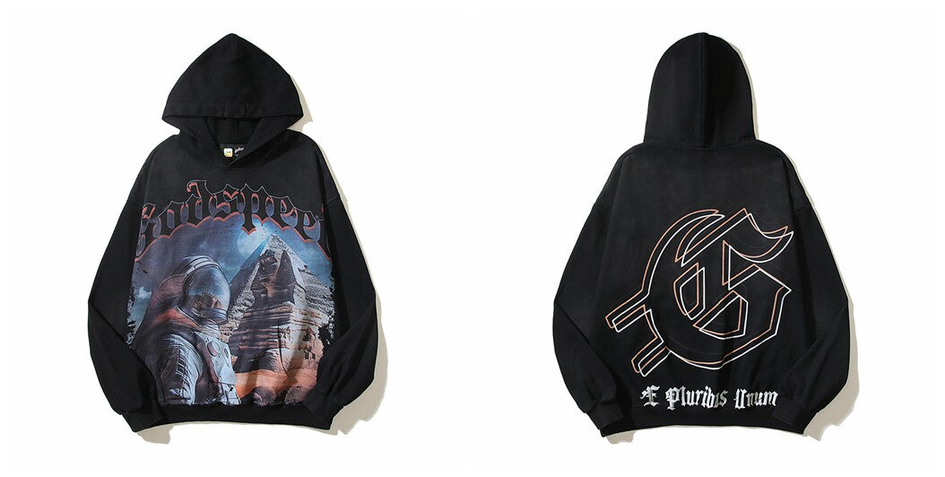 Godspeed Hip Hop Vintage High Street Printed Hoodie