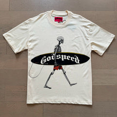 GODSPEED Vintage Biker Rock Graphic Loose Cotton Tee