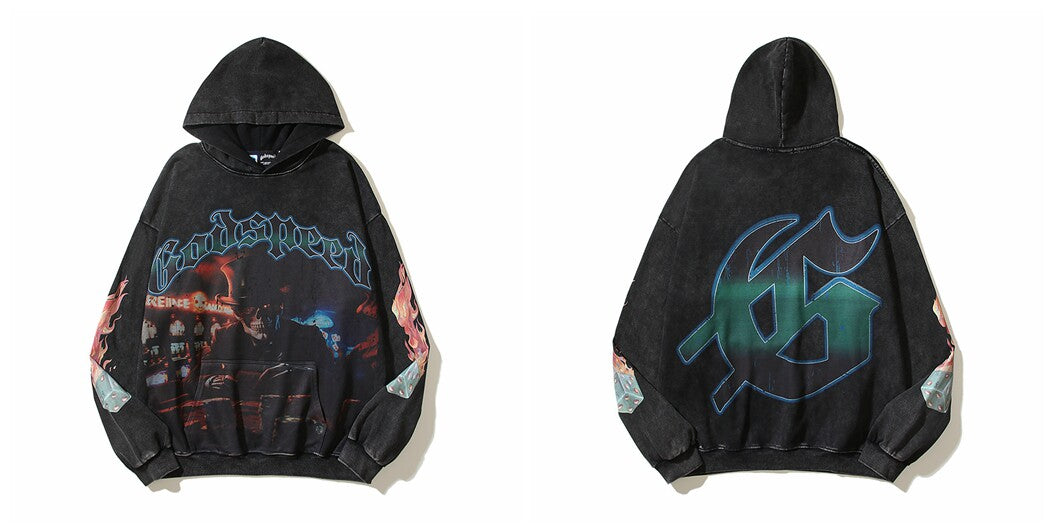 Godspeed Hip Hop Vintage High Street Printed Hoodie