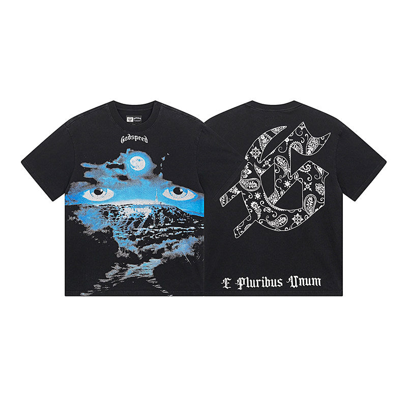 GODSPEED Vintage Skull Rider Loose Cotton Graphic Tee