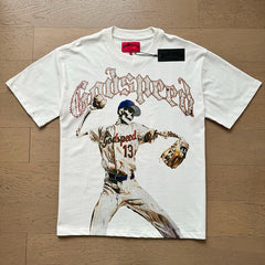 GODSPEED Vintage Biker Rock Graphic Loose Cotton Tee
