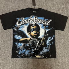 GODSPEED Vintage Angel Rhinestone Washed Cotton Tee
