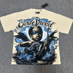 GODSPEED Vintage Angel Rhinestone Washed Cotton Tee