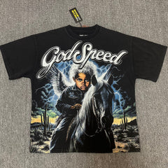 GODSPEED Vintage Angel Rhinestone Washed Cotton Tee