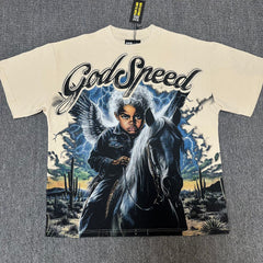 GODSPEED Vintage Angel Rhinestone Washed Cotton Tee