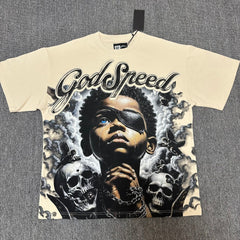 GODSPEED Vintage Angel Rhinestone Washed Cotton Tee