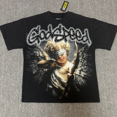 GODSPEED Vintage Angel Rhinestone Washed Cotton Tee
