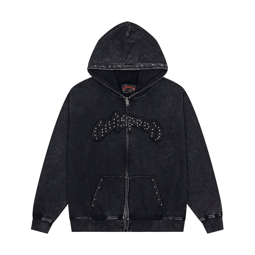 Godspeed High Street Studded Zip Up Hoodie