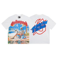 GODSPEED Vintage Biker Rock Graphic Loose Cotton Tee