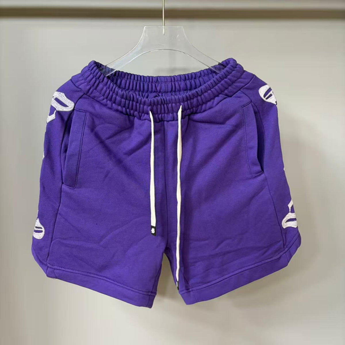 GODSPEED Vintage Side Embroidered Loose Cotton Shorts