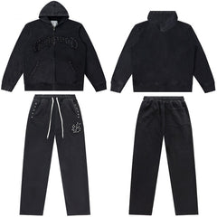 GODSPEED Vintage Washed Beaded Hoodie Sweatpants Set