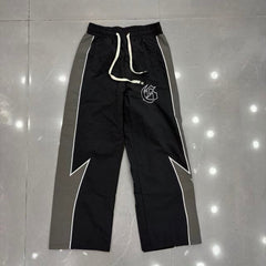 GODSPEED Vintage Contrast Splicing Graphic Straight Sweatpants