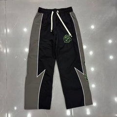 GODSPEED Vintage Contrast Splicing Graphic Straight Sweatpants