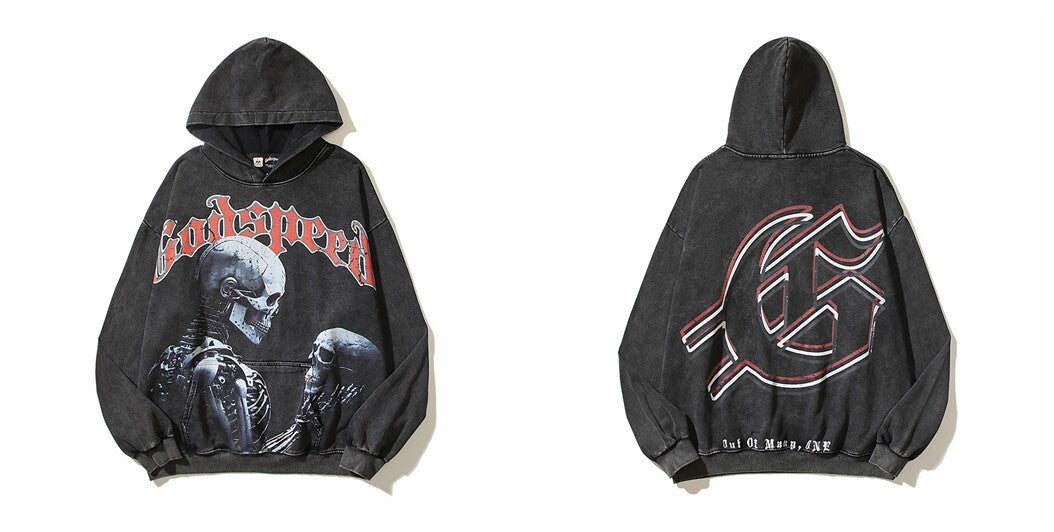 Godspeed Hip Hop Vintage High Street Printed Hoodie